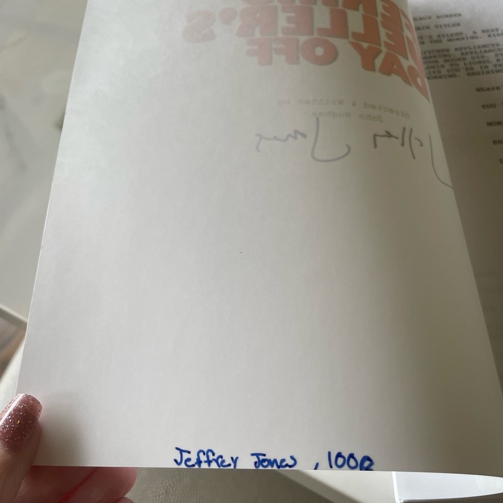 Ferris Bueller’s Day Off script, autographed by Jeffrey Jones. - Picture 3 of 4
